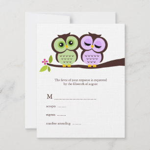 Lovely Owls Wedding Response Cards