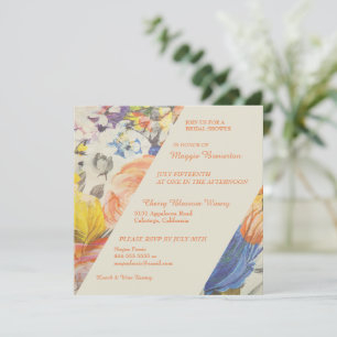 Lovely Painted Floral Bridal Shower Invitation