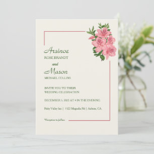 Lovely Painted Hibiscus Wedding  Invitation