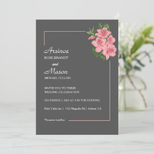 Lovely Painted Hibiscus Wedding Invitation