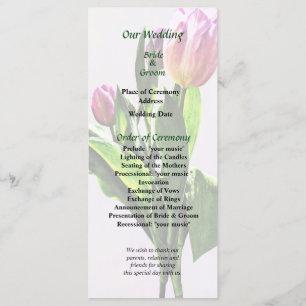 Lovely Pale Pink Tulips Wedding Program Programme