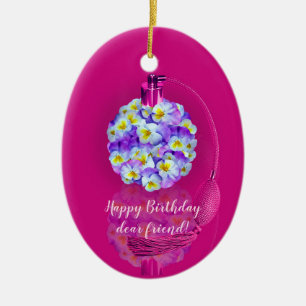 Lovely Pansy Atomizer Birthday Party Ceramic Tree Decoration