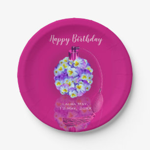 Lovely Pansy Atomizer  Birthday Party Paper Plate