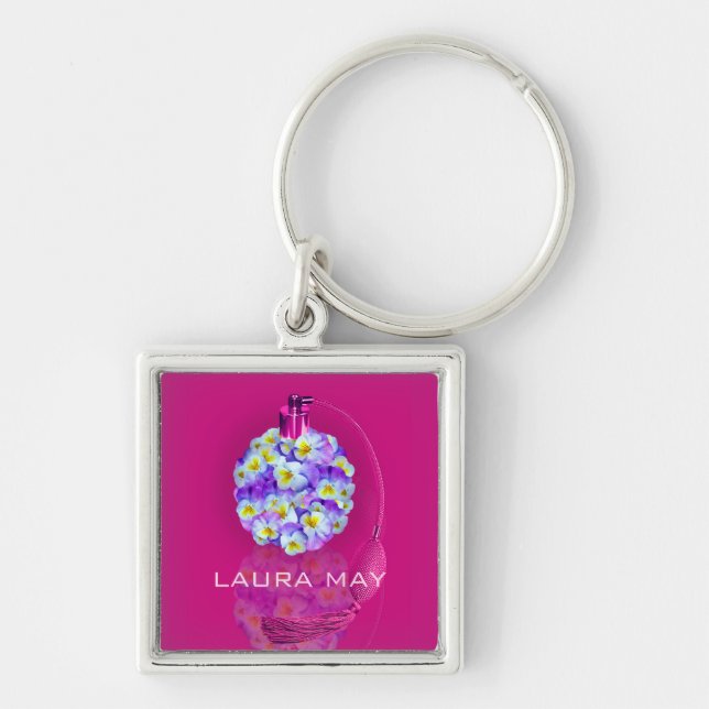 Lovely Pansy Atomizer Key Ring (Front)