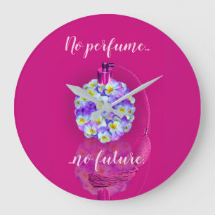 Lovely Pansy Atomizer Large Clock