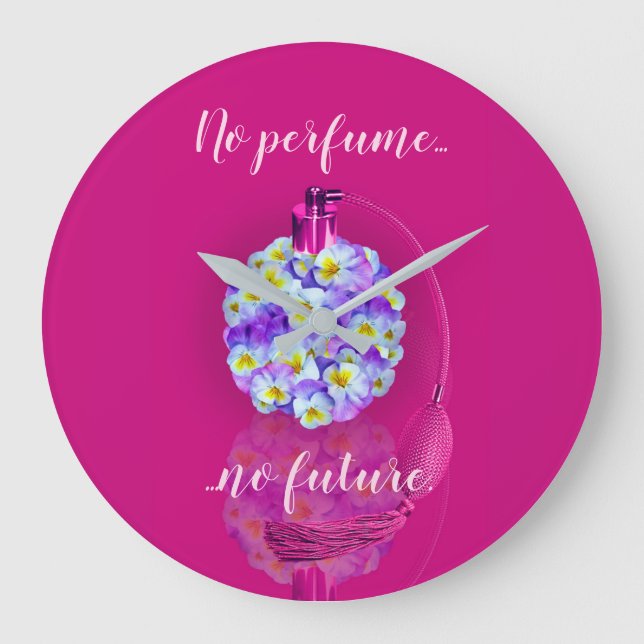 Lovely Pansy Atomizer Large Clock (Front)