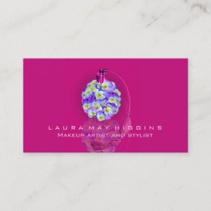 Lovely Pansy Atomizer Makeup and Stylist Business Card