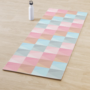 Lovely Pastel Abstract Tiles and Triangles Pattern Yoga Mat