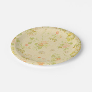 Lovely Pastel Floral Design Paper Plate