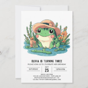 Lovely Pastel Frog Digital Birthday Invitation