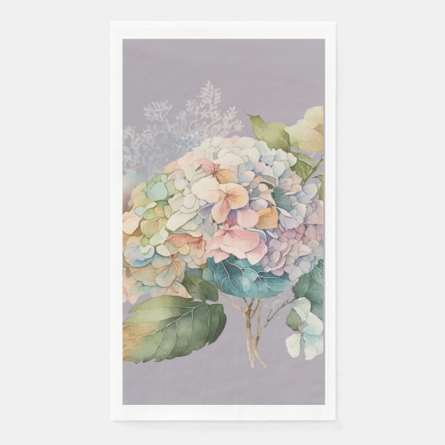 Lovely Pastel Hydrangea Guest Towels Napkin (Front)