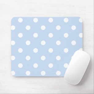 Lovely Pastel Light Blue With Big Polka Dots Mouse Mat