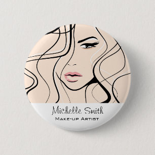 Lovely pastel make up artist  branding 6 cm round badge