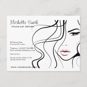 Lovely pastel make up artist  branding postcard