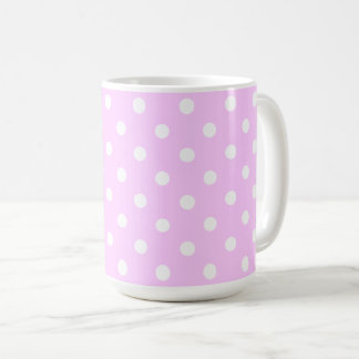 Lovely Pastel Pink Color With White Polka Dots Coffee Mug