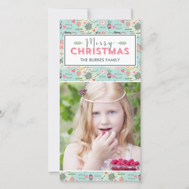 Lovely Pattern Christmas Holiday Photo Card (Front)
