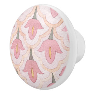 Lovely pattern of watercolor floral Pretty pink Ceramic Knob
