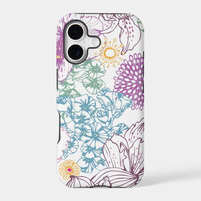 Lovely pattern with colourful flowers (Back)