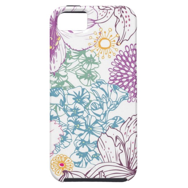 Lovely pattern with colourful flowers Case-Mate iPhone case (Back)