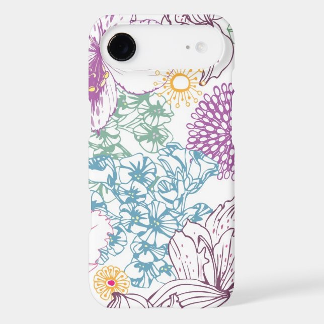 Lovely pattern with colourful flowers Case-Mate iPhone case (Back)