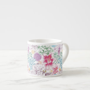 Lovely pattern with colourful flowers espresso cup