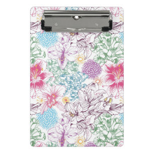 Lovely pattern with colourful flowers mini clipboard