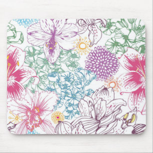 Lovely pattern with colourful flowers mouse mat