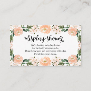 Lovely Peach Floral Baby Shower Display Shower Enclosure Card