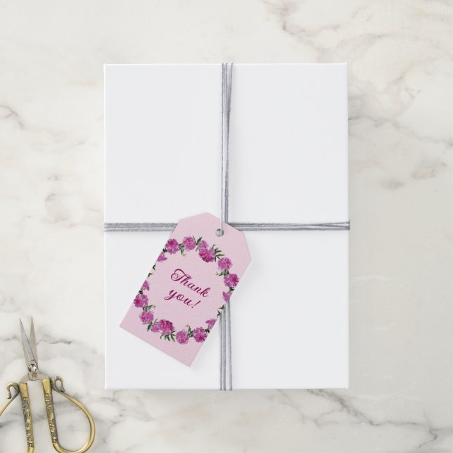 Lovely Peonies. Gift Tags (With Twine)