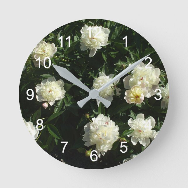 Lovely Peonies Round Clock (Front)