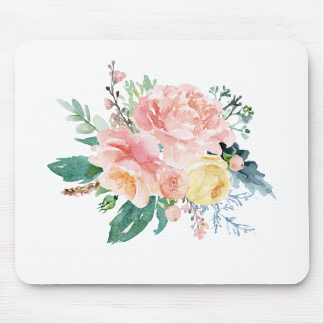 Lovely Peony Bouquet Mouse Mat (Front)
