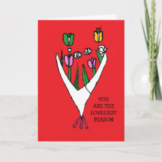 "Lovely Person" Romantic Floral Card