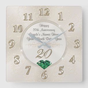 Lovely Personalised 20th Anniversary Gifts, Clock