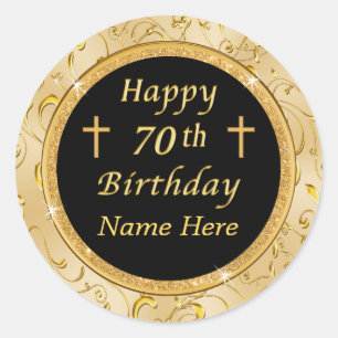 Lovely Personalised 70th Birthday Favour Stickers