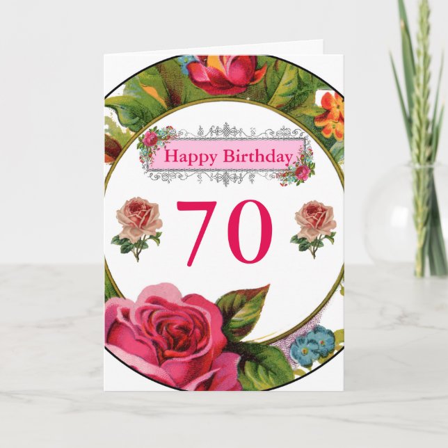Lovely Personalised Ladies Vintage Birthday Card (Front)