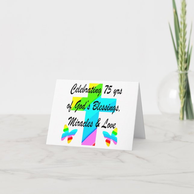 LOVELY PERSONALIZED 75TH BIRTHDAY DESIGN CARD (Front)