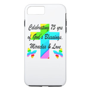 LOVELY PERSONALIZED 75TH BIRTHDAY DESIGN iPhone 8 PLUS/7 PLUS CASE