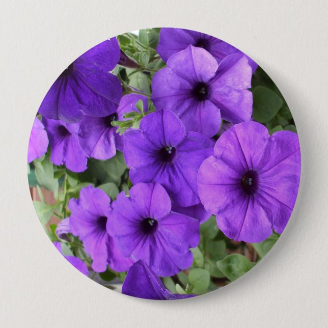 Lovely Petunias 10 Cm Round Badge (Front)