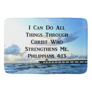 LOVELY PHILIPPIANS 4:13 BIBLE VERSE BATH MAT