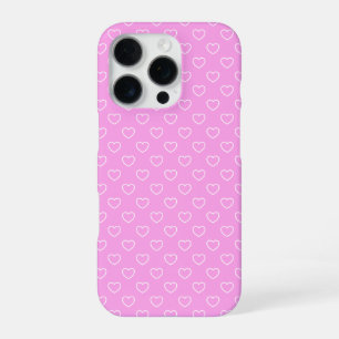 Lovely Pink And Cute White Pattern iPhone 16 Pro Case
