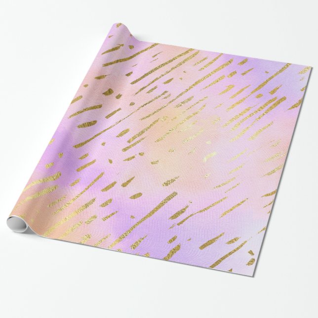 Lovely Pink and Gold Wrapping Paper (Unrolled)