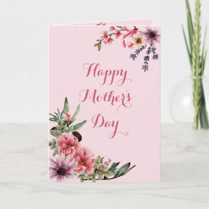 Lovely Pink And Lavender Mother's Day Card
