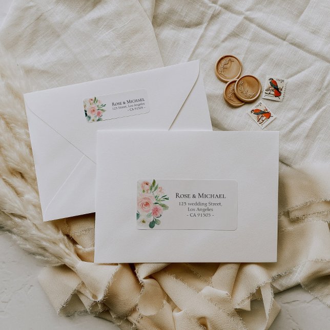 lovely pink blush blooms address label (Creator Uploaded)