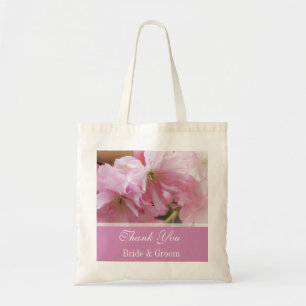 Lovely pink cherry blossom spring wedding favour tote bag