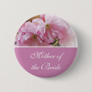 Lovely pink cherry blossom spring wedding mother 6 cm round badge