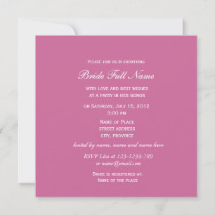 Lovely pink cherry  flowers bridal shower invitation