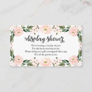 Lovely Pink Floral Baby Shower Display Shower Encl Enclosure Card