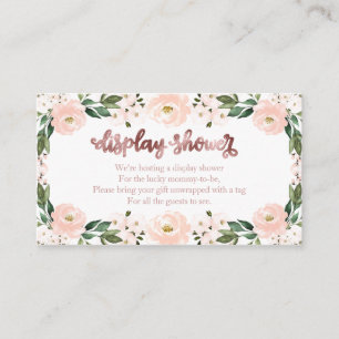 Lovely Pink Floral Baby Shower Display Shower Encl Enclosure Card