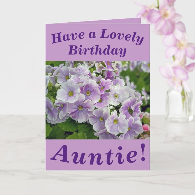 Lovely Pink Floral  Birthday Card for Auntie (Orchid)