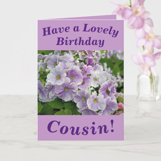 Lovely Pink Floral  Birthday Card for Cousin (Orchid)